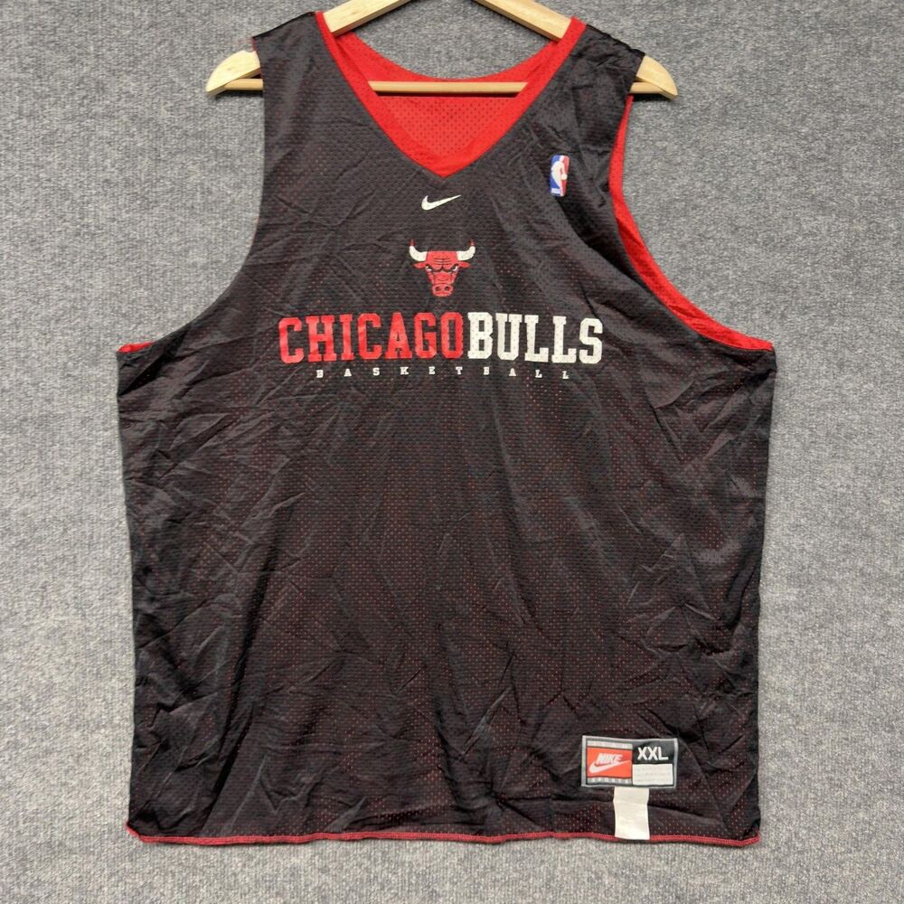 Vintage Nike Chicago Bulls Jersey Mens 2XL NBA Reversible 90s Center Swoosh Rare